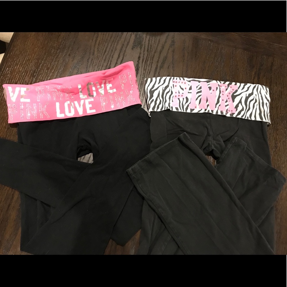 Bundle of 2 VS Pink black leggings/ yoga pants